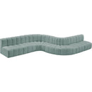 Meridian Arc Mint Green Vegan Leather 8 pc Modular Sectional IMAGE 4