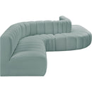  Manufacturer Color_Mint -- Arc 197" Mint Vegan Leather Upholstered 8 pc Modular Sectional IMAGE 5
