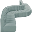 Meridian Arc Mint Green Vegan Leather 8 pc Modular Sectional IMAGE 6