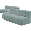  Manufacturer Color_Mint -- Arc 197" Mint Vegan Leather Upholstered 8 pc Modular Sectional IMAGE 7