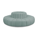 Meridian Arc Mint Green Vegan Leather 8 pc Modular Sectional IMAGE 1