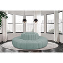 Meridian Arc Mint Green Vegan Leather 8 pc Modular Sectional IMAGE 2