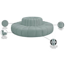 Meridian Arc Mint Green Vegan Leather 8 pc Modular Sectional IMAGE 8