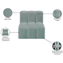 Meridian Arc Mint Green Vegan Leather Straight Chair IMAGE 12