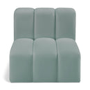 Meridian Arc Mint Green Vegan Leather Straight Chair IMAGE 1