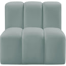  Manufacturer Color_Mint -- Arc Mint Vegan Leather Upholstered Modular Straight Chair IMAGE 3