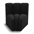 Meridian Arc Black Boucle Fabric Curved Corner IMAGE 1