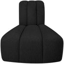 Meridian Arc Black Boucle Fabric Reverse Corner IMAGE 5