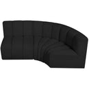 Meridian Arc Black Boucle Fabric 3 pc Modular Sectional IMAGE 5