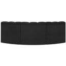 Meridian Arc Black Boucle Fabric 3 pc Modular Sectional IMAGE 3
