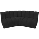 Meridian Arc Black Boucle Fabric 3 pc Modular Sectional IMAGE 4