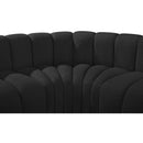 Meridian Arc Black Boucle Fabric 3 pc Modular Sectional IMAGE 7