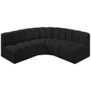 Meridian Arc Black Boucle Fabric 4 pc Modular Sectional IMAGE 5