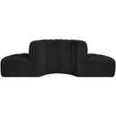 Meridian Arc Black Boucle Fabric 4 pc Modular Sectional IMAGE 3