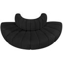 Meridian Arc Black Boucle Fabric 4 pc Modular Sectional IMAGE 4