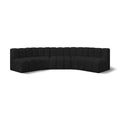 Meridian Arc Black Boucle Fabric 5 pc Modular Sectional IMAGE 1