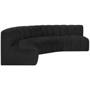 Meridian Arc Black Boucle Fabric 5 pc Modular Sectional IMAGE 5