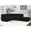 Meridian Arc Black Boucle Fabric 5 pc Modular Sectional IMAGE 2