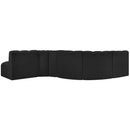 Meridian Arc Black Boucle Fabric 6 pc Modular Sectional IMAGE 3
