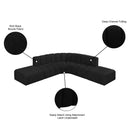 Meridian Arc Black Boucle Fabric 6 pc Modular Sectional IMAGE 8