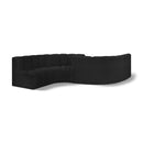 Meridian Arc Black Boucle Fabric 6 pc Modular Sectional IMAGE 1