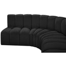 Meridian Arc Black Boucle Fabric 7 pc Modular Sectional IMAGE 7