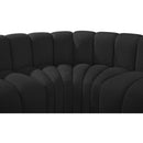 Meridian Arc Black Boucle Fabric 7 pc Modular Sectional IMAGE 8