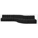 Meridian Arc Black Boucle Fabric 7 pc Modular Sectional IMAGE 11