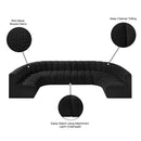 Meridian Arc Black Boucle Fabric 8 pc Modular Sectional IMAGE 11