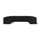 Meridian Arc Black Boucle Fabric 8 pc Modular Sectional IMAGE 1