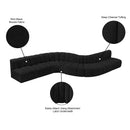 Meridian Arc Black Boucle Fabric 8 pc Modular Sectional IMAGE 11