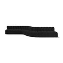 Meridian Arc Black Boucle Fabric 8 pc Modular Sectional IMAGE 1