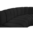 Meridian Arc Black Boucle Fabric 8 pc Modular Sectional IMAGE 9
