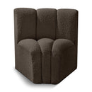 Manufacturer Color_Brown -- Arc Brown Boucle Fabric Upholstered Modular Curved Corner Chair IMAGE 1