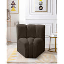  Manufacturer Color_Brown -- Arc Brown Boucle Fabric Upholstered Modular Curved Corner Chair IMAGE 2