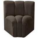  Manufacturer Color_Brown -- Arc Brown Boucle Fabric Upholstered Modular Curved Corner Chair IMAGE 4