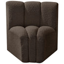 Meridian Arc Brown Boucle Fabric Curved Corner IMAGE 4