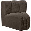  Manufacturer Color_Brown -- Arc Brown Boucle Fabric Upholstered Modular Curved Corner Chair IMAGE 5