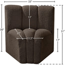  Manufacturer Color_Brown -- Arc Brown Boucle Fabric Upholstered Modular Curved Corner Chair IMAGE 7