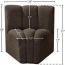Meridian Arc Brown Boucle Fabric Curved Corner IMAGE 7