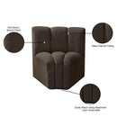 Meridian Arc Brown Boucle Fabric Curved Corner IMAGE 8