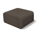 Meridian Arc Brown Boucle Fabric Ottoman IMAGE 1