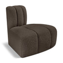  Manufacturer Color_Brown -- Arc Brown Boucle Fabric Upholstered Modular Reverse Corner Chair IMAGE 1