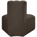  Manufacturer Color_Brown -- Arc Brown Boucle Fabric Upholstered Modular Reverse Corner Chair IMAGE 3