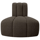  Manufacturer Color_Brown -- Arc Brown Boucle Fabric Upholstered Modular Reverse Corner Chair IMAGE 4