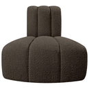 Meridian Arc Brown Boucle Fabric Reverse Corner IMAGE 4