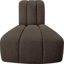  Manufacturer Color_Brown -- Arc Brown Boucle Fabric Upholstered Modular Reverse Corner Chair IMAGE 5