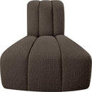 Meridian Arc Brown Boucle Fabric Reverse Corner IMAGE 5