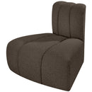  Manufacturer Color_Brown -- Arc Brown Boucle Fabric Upholstered Modular Reverse Corner Chair IMAGE 6