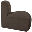  Manufacturer Color_Brown -- Arc Brown Boucle Fabric Upholstered Modular Reverse Corner Chair IMAGE 7